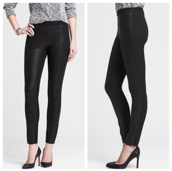 Banana Republic Faux Leather Front Sloan Fit Legging - Picture 1 of 16